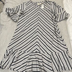 NWT Maeve white/blue striped dress